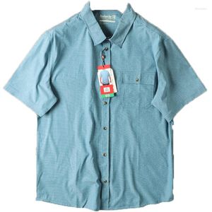 Мужские повседневные рубашки мужская производительность рубашки с коротким рукавом UPF40.