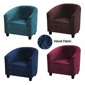 Chair Covers Velvet Club Slipcover Stretch Spandex Bar Sofa Cover Tub Armchair Elastic Removable Furniture Protector