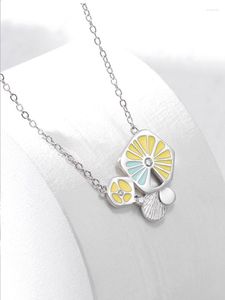 Chains Thaya Cute Necklaces For Women Silver Color Fruits Series Lemon Ctystal Necklace Choker 45 5cm Fine Jewelry Birthday Gifts