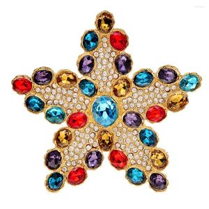 Brooches CINDY XIANG Full Rhinestone Star For Women Large Fashion Starfish Pin 2 Colors Available Vintage Accessories