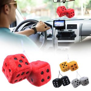 Interiördekorationer Auto Car Pendant Colorful Plush Dice Crap