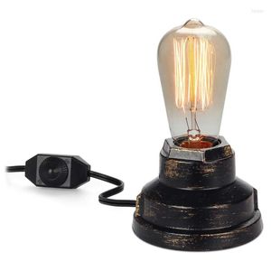 Masa lambaları Steampunk retro tarzı lamba ile dimmer anahtarı dekoratif oturma odası çatı başucu ABD fiş ampulü