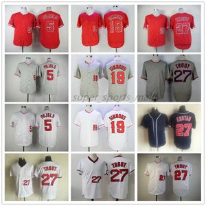 Vintage Baseball Jersey 5 Albert Pujols 19 Andrelton Simmons 27 Erstad Throwback 29 Rod Carew 30 Nolan Ryan 1973 Männer Frauen Jugend