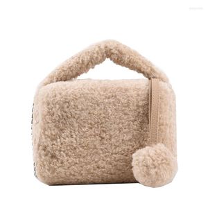 Duffel Bags Custom Solid Color Fashion Handbags For Women Plush One Shoulder Chain Bag Cute Portable Pillow Ladies