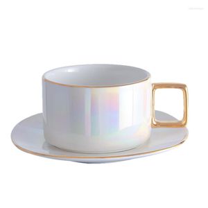 Mugs China Bone Rosette Embossed White Porcelain Mug And Cup 350 Coffee Wedding Birthday Gift Creative