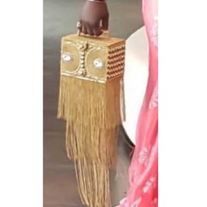 Evening Bags DOYUTIG India Style Women's Gold Long Tassels Hand-Made Rhinestone Beads Clutches Lady Vintage For Wedding F699 221023