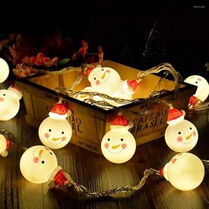 Strips 1.5M/2.5M Christmas Snowman LED Light Strip Xmas Tree Fairy Lamp Hanging Ornaments For Party Year Battery Operated