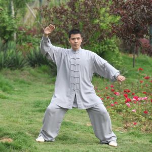 Active Sets Men Tai Chi Kungfu Uniforms Linen Chines Traditional Loose Pant Yoga Shirt Exercise Meditation Wushu Martial Arts Set Clothes