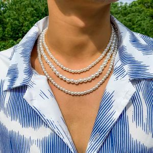 Choker Trendy Pearl Beads Short Necklace Set For Men/Women Fashion Layered Beaded Chain On The Neck 2022 Jewelry Collar