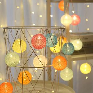 Saiten Weihnachtsbeleuchtung 2,2 m 20 LED USB Baumwolle Ball Girlande String Dekor Baby Bett Fee Party Hochzeit Urlaub Dekoration