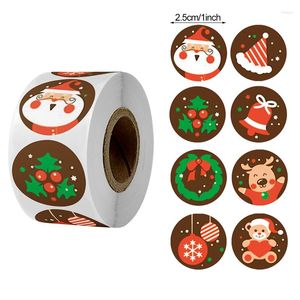 Juldekorationer 500stillverkar Merry Stickers Tree Elk Candy Bag tätning Klistermärke Giftlåda Etiketter År