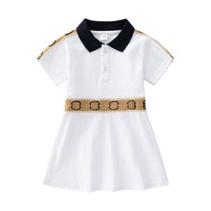 Summer Little Girl Clothes Kid Girls Cotton Dresses Cute Solid Toddler Chidlren Short Sleeve Baby Kids Dress Vestidos