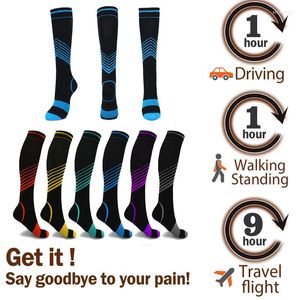 Men's Socks 6 Color Outdoor Sport Knee High/Long Compression Solid Stretch Unisex Running Snowboard 15-20 Mm