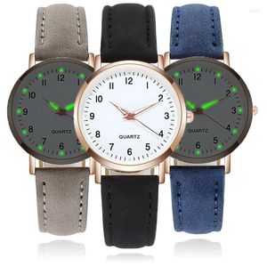 Wristwatches Women's Quartz Ladies Casual Luminous Digital Retro Frost Leather Montre Femme Relogio Watches Women Bracelet Watch