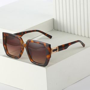 Sunglasses 2022 Fall Large Frame European And American Fashion Square Box All-match Metal Explosive