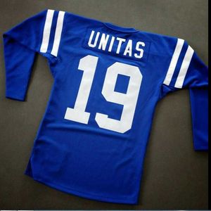 Benutzerdefinierte Männer Jugendfrauen Vintage Johnny Unitas 1970 3/4 Ärmeln Fußballtrikotgröße S-4xl oder Custom eines beliebigen Namens oder Zahlen-Trikots