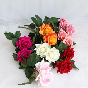 5pcs Artificial Silk Rose Bouquets for Home, Party, Spring Decoration, Wedding Table Display - fake flower garland