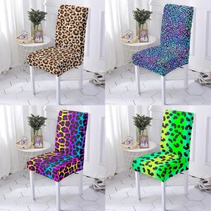 Stol täcker leopard tryck mat täcker smutssäkra slipcovers spandex stretch kudde protektor tvättbar heminredning