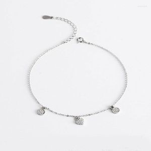 Anklets YPAY 925 Sterling Silver Small Heart Charm Anklet For Women S925 Ankle Bracelets Adjustable Fine Jewelry Drop YMA025