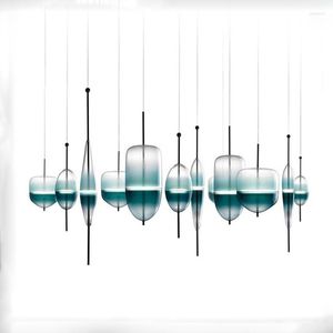 Pendant Lamps Art Deco Huse Gradient Glass Light Modern Color Bottle Drop For El Bar Cafe