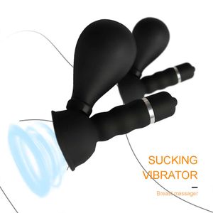 Sex toy toys masager Massager cockrings Toys 2pcs Clitoris Stimulator Nipple Sucker Breast Enlargement Brush Clit Vibrator Female Masturbator FG5D