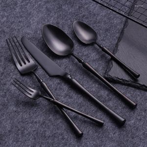 Utensílios de jantar conjunto de utensílios pretos de alta qualidade conjunto de talheres de faca de faca de faca 304 utensílios de cozinha de aço inoxidável
