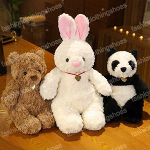 Realistici conigli peluche peluche orso panda bambole adorabili bambino placare giocattolo ornamento decorativo creativo