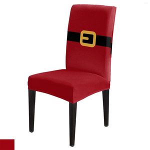 Chair Covers Christmas Santa Claus Belt Dining Cover 4/6/8PCS Spandex Elastic Slipcover Case For Wedding Home Room