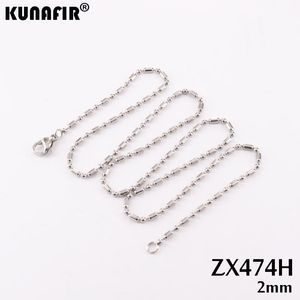 KUNAFIR Welding 2.0mm Stainless steel Bamboo joint chains Ball Necklace Fashion Jewelry ZX474H