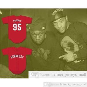 Högkvalitativa billiga män Queensbridge 95 Hennessy Red Baseball Jersey Queensbridge Wholesale 100% sömmar Jerseys Fast Shipping