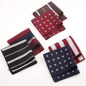 Bow Ties 2022 Striped Pocket Square Handkerchief For Men Cotton Hankerchiefs Gentlemen Wedding Designer Chest Towel Hankies