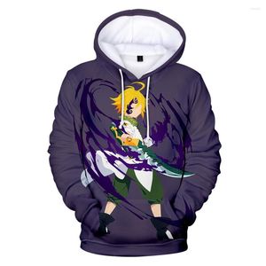 Męskie bluzy z kapturem siedem zabójczych grzechów mężczyzn dla dzieci dzieci chłopcy dzieci dzieci nastolatka para aksamitna bawełniana bluzy anime top pullover