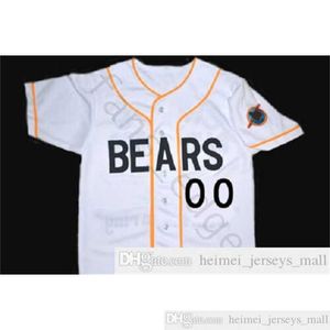 Número personalizado Bad News Bears Botão de filme Down Down Baseball Jersey White mass ritmo camisas camisas Tamanho S-xxxl Fast Shipping