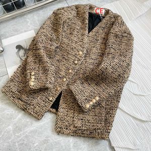 Cappotto di lana Ce giacca di design cappotto da donna con scollo a V britannico allentato cardigan maglione di pecora ispessito autunno e inverno da donna