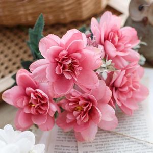 Decorative Flowers Practical Fragrant Snow Orchid Fake Flower Artificial Silk Compact Widely Applied