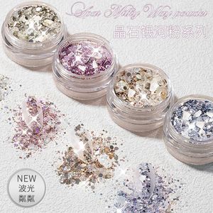 Nail Glitter 4pcs/Set Shining Holographic Powder Shell Mica Slices Abalone Flakes Art Decoration Mix Chunky Sequins