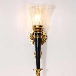 Wall Lamps Living Room 1 Pcs Glass Fixtures Large Copper Sconce Industrial Lighting El Led Mirror Light Bar Picture