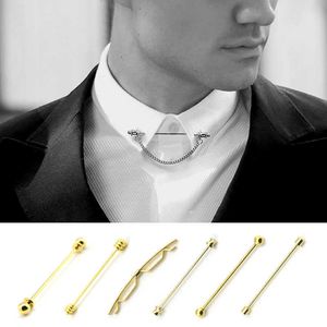 Spille Spille New Metal Nappa Ne Tie Collare Bar Pin Clip Cravatte Lel e Accessori donna Regali per uomo Spilla Gioielli di lusso L221024