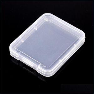 Ящики для хранения мусорные банки CF Card Rhiannon Case Case Portable Pure Color Transparent Plastic Heress Boxs Легко для переноски капли Delive DHN2K