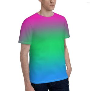 Men's T Shirts Promo Baseball Gradient Polysexual Flag T-shirt Novelty Shirt Print Humor Graphic R333 Tops Tees European Size