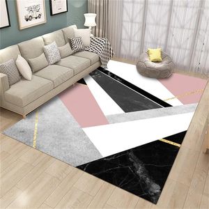 Carpets Modern Fashion Geometric Nordic Grey Pink Black Marble-like Print Bedroom Living Room Parlor Area Rug Carpet Kitchen/Doormat