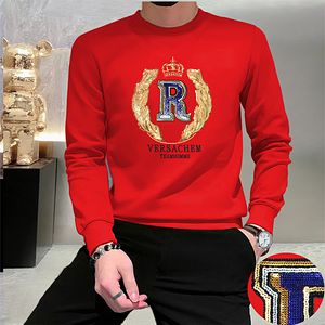 Мужские толстовки новый стиль с вышивкой и блестками R дизайн мужской свитер Роскошная зимняя мужская одежда удобный модный пуловер высокого качества M-4XL