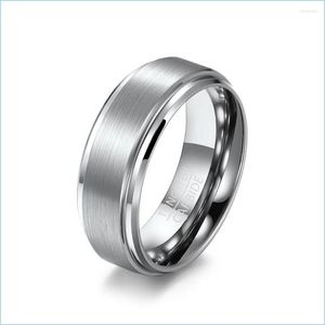 Fedi nuziali Fedi nuziali Gioielli classici 6/8 / 10Mm Anello in carburo di tungsteno per uomo Donna Stile semplice con finitura opaca Fascia di fidanzamento Dhn2B