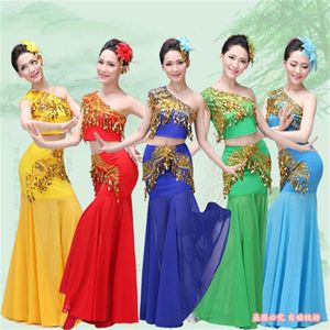 Stage Wear Women Festival Outfit Dai Dance Costume Traditional Folk Chinese Peacock Performance Clothing Hmong For Adult Dress