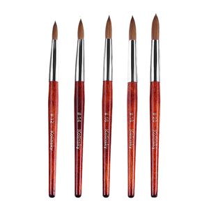 Strumenti per il trucco 100 Kolinsky Sable Hair Nail Brush Pittura Disegno Carving Pen Polvere fai da te Gel UV Design Brown Wood Nail Art Manicure Tool 221024