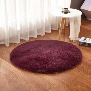 Carpets 2022 Super Soft Round Silk Carpet Bedside Rug Living Room Bedroom Rectangle Blanket Diameter 200cm Yoga Mat