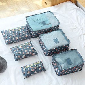 Storage Bags 6Pcs/set Packing Cube Travel Portable Large Capacity Clothing Sorting Organizer Luggage Accessories Supplies Product Items