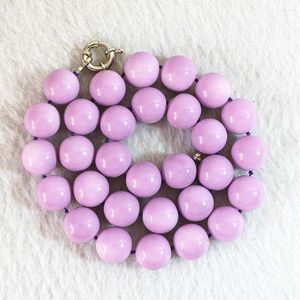 Kedjor lila violetta skal bakfärgglas 8mm 10mm 12mm 14mm runda pärlor halsband chaisn rep smycken gör 18inchb636