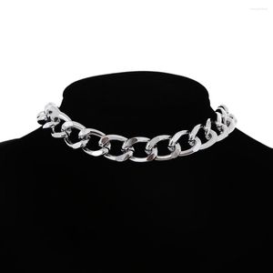 Choker Silver Color Chunky Chain Necklace Women Goth Fashion Punk Collar Statement Collier Femme Trendy Jewelry