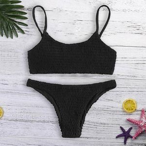 Women's Swimwear Women's Women Bikinis Solid Sexy Bandage Push-up Padded Bra Bikini Set Swimsuit Bathing Wire Free Mujer Bagno Donna